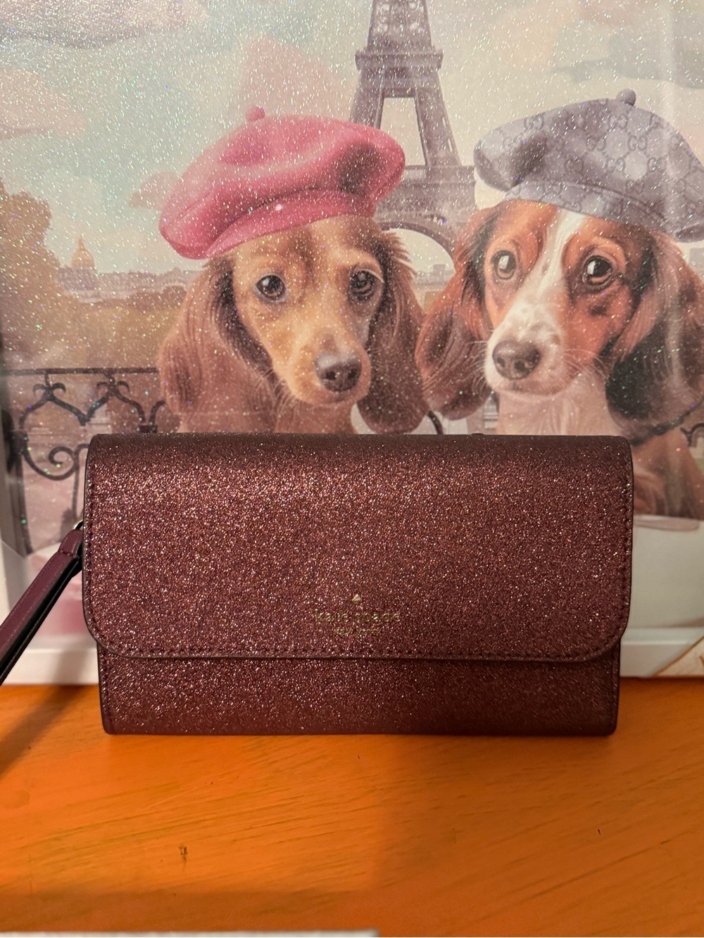 Kate Spade Medium Flap Phone Glitter Wristlet NWT NIB